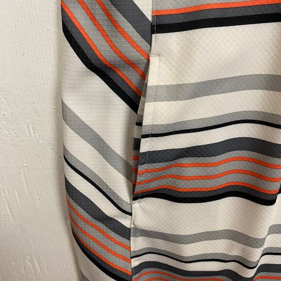 IZOD Golf Athletic Athleisure Dress White Gray Striped Sleeveless Size Large - Picture 4 of 10